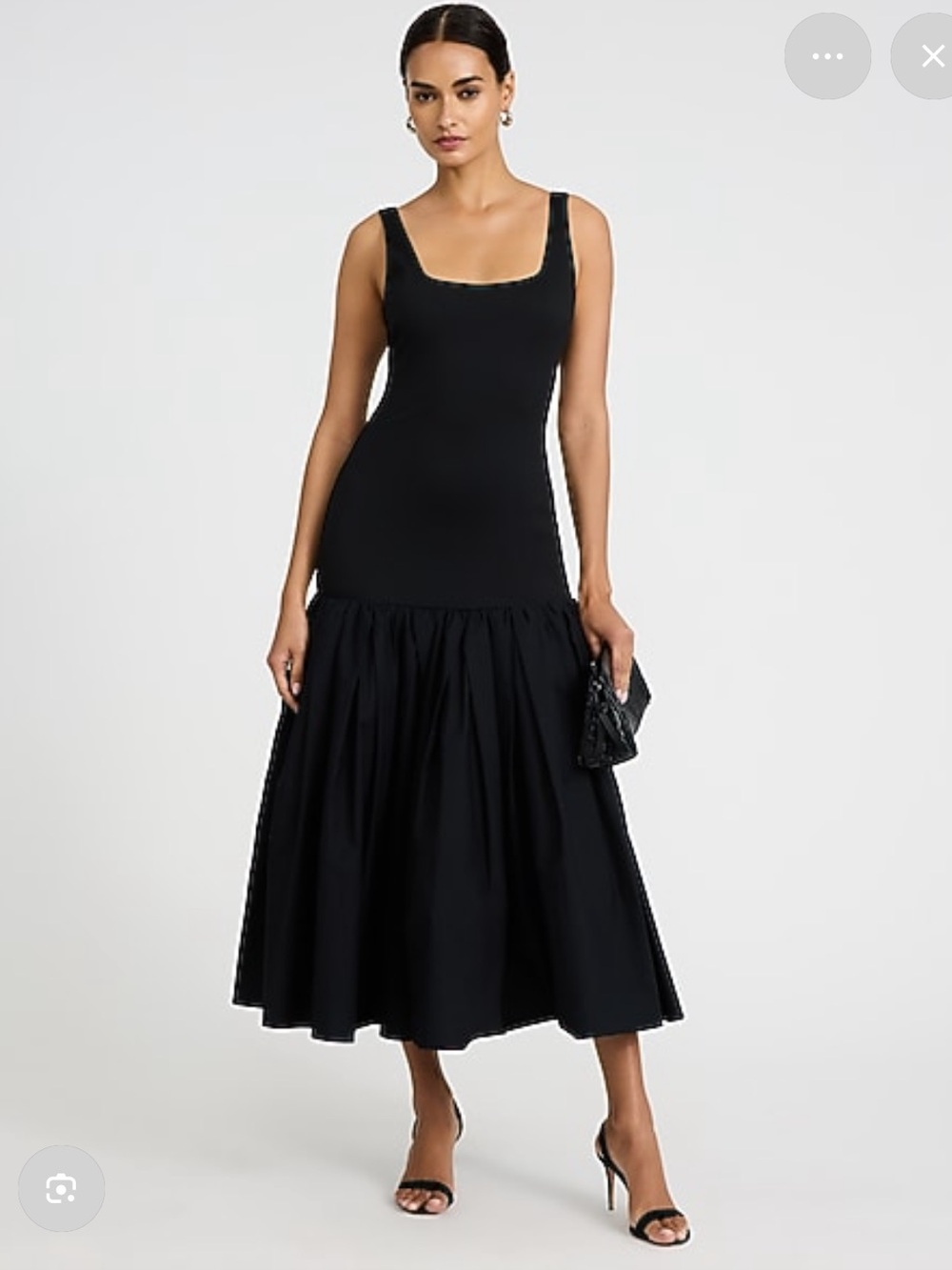 Express mixed media  Scoop-Neck drop waist Maxi dress